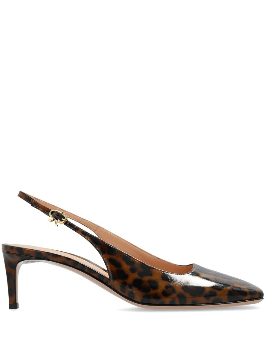 Gianvito Rossi туфли Christina Sling 55 мм с анималистичным принтом, коричневый