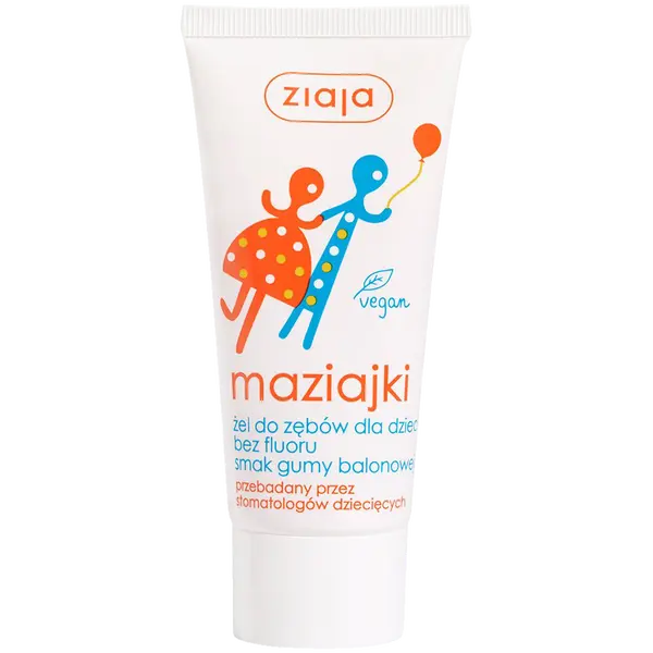 

Гель для чистки зубов без фтора для детей со вкусом жевательной резинки, 50 мл Ziaja Maziajki