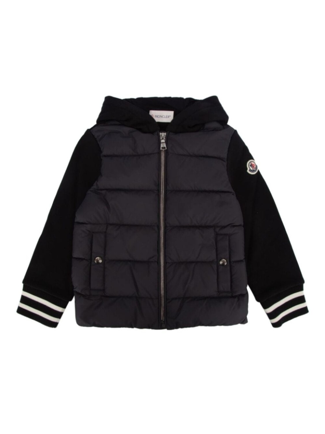 

Moncler Enfant куртка с аппликацией логотипа, черный