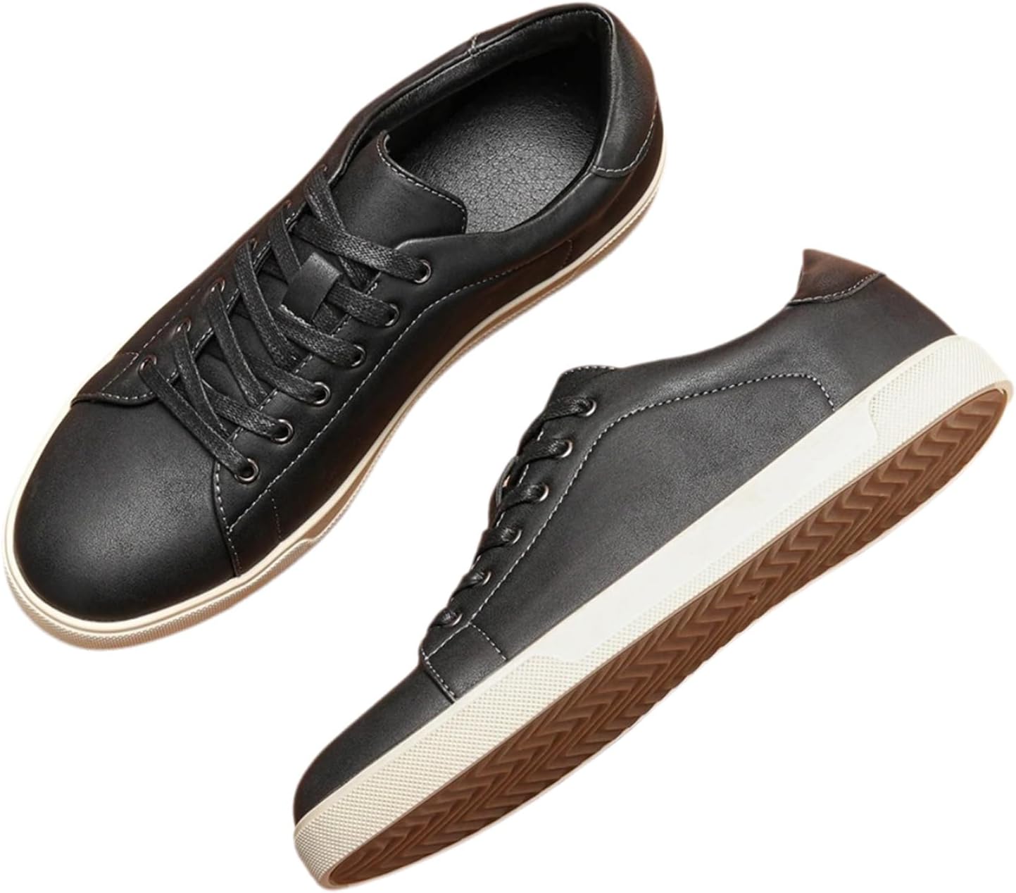 

Мужские повседневные скейтбордические кроссовки, спортивные сникерсы на платформе, удобные кроссовки на шнуровке для мужчин Generic, черный