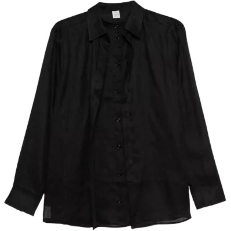 

Totême рубашка с длинными рукавами и двойным воротником TOTEME, черный