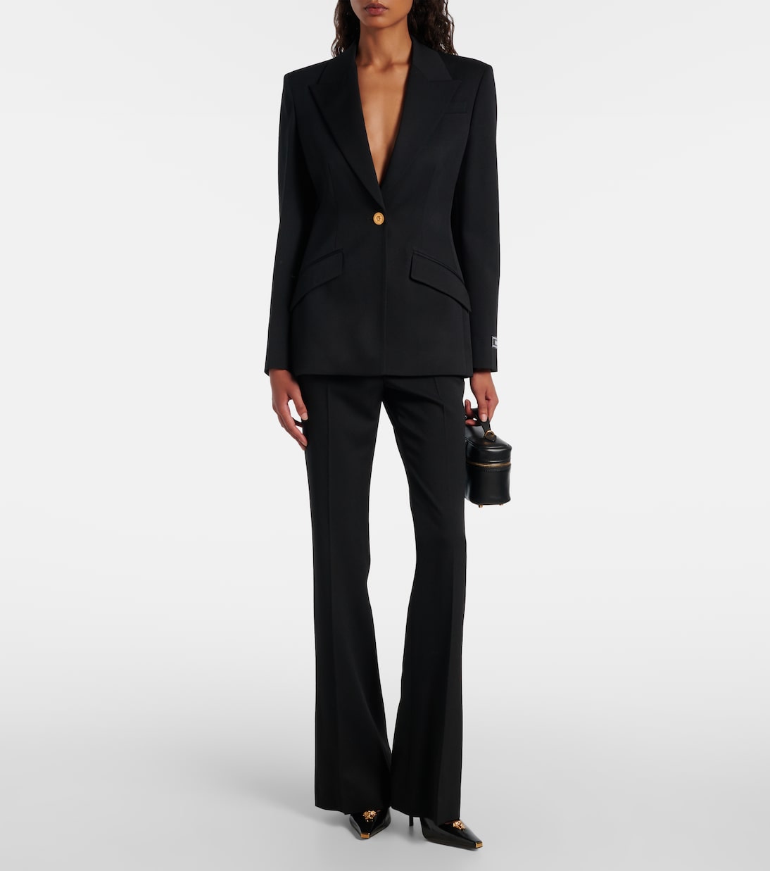 Туфли-лодочки La Medusa 105 из кожи Versace, Black-Versace Gold — фото 3