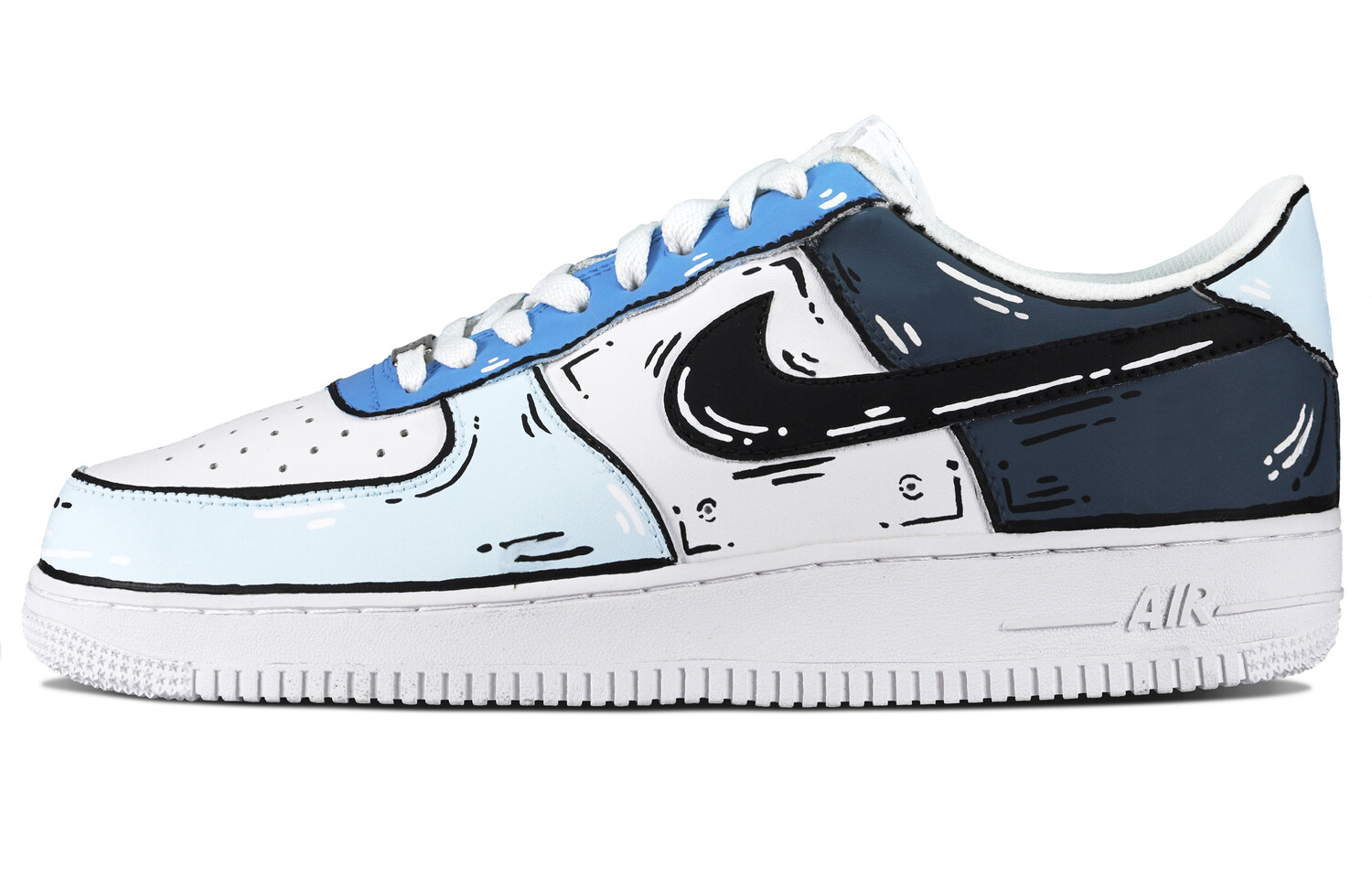 

Кроссовки Nike Air Force 1 Skateboarding Shoes Women's Low-top Cloud White/Core Black/Green Spark, голубой, Синий, Кроссовки Nike Air Force 1 Skateboarding Shoes Women's Low-top Cloud White/Core Black/Green Spark, голубой