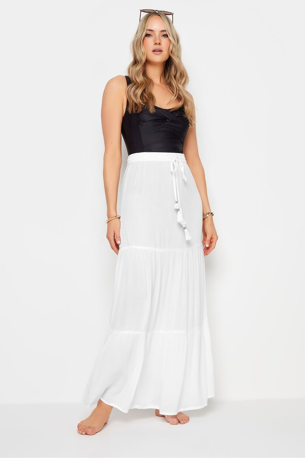 

Ярусная юбка макси Long Tall Sally, белый
