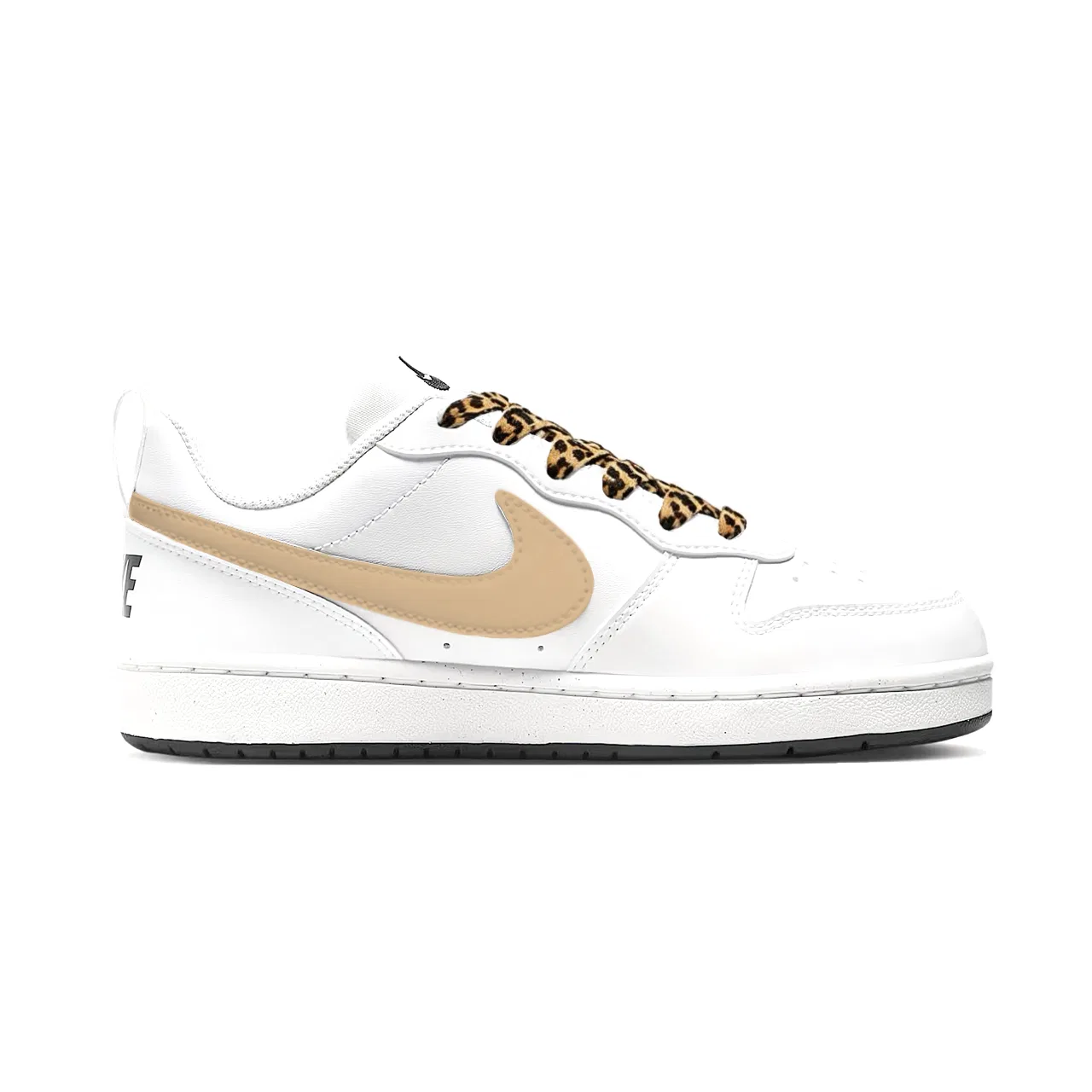 Кроссовки детские Nike Court Borough Leopard Print Kitten Low Top белые/коричневые — фото 4