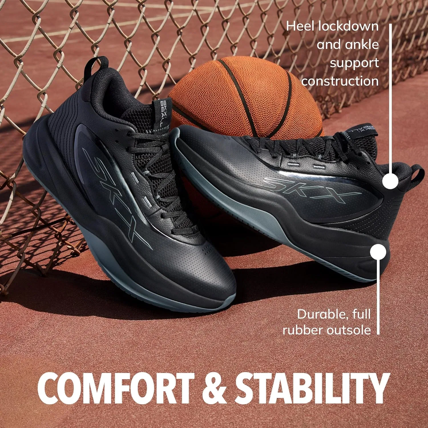 Кроссовки Skechers Men's Basketball Skx League, Black — фото 4