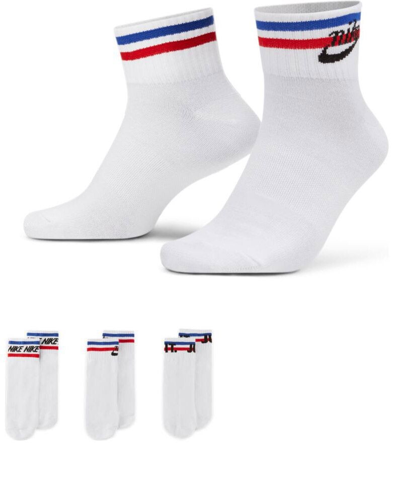

Набор из 3 белых носков Nike Basic до щиколотки