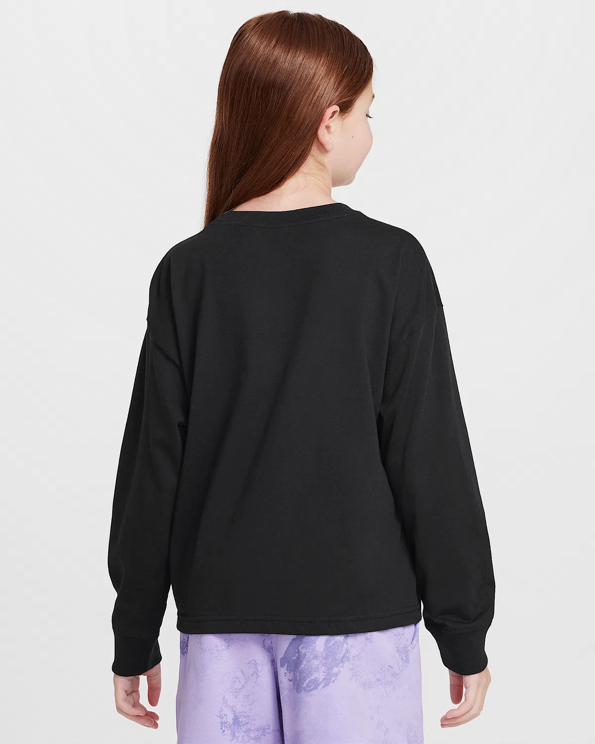 Длинный рукав футболка Nike Sportswear Essential для детей (девочек), Black — фото 2