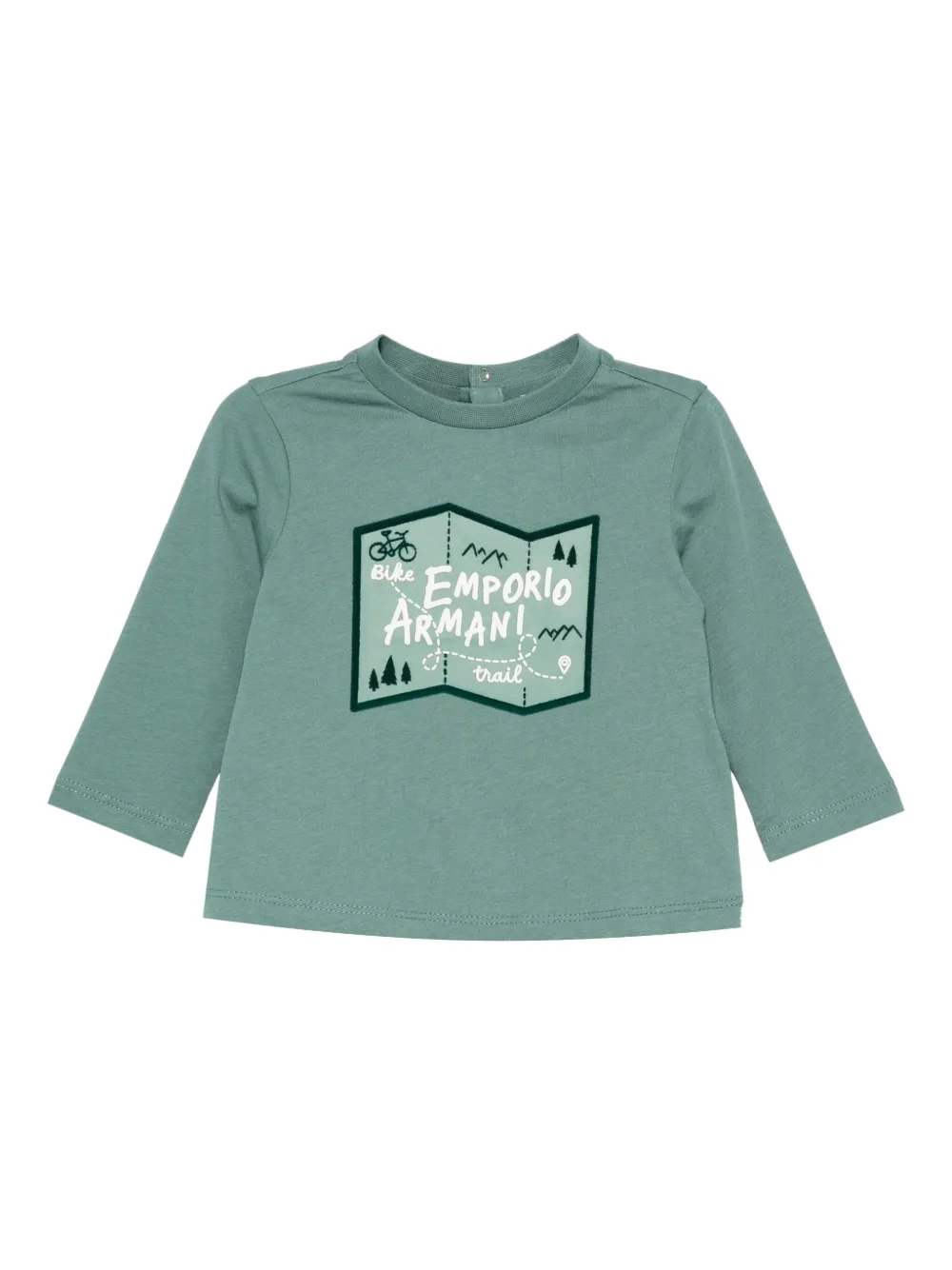 

Футболка с длинными рукавами и принтом Emporio Armani Kids, зеленый