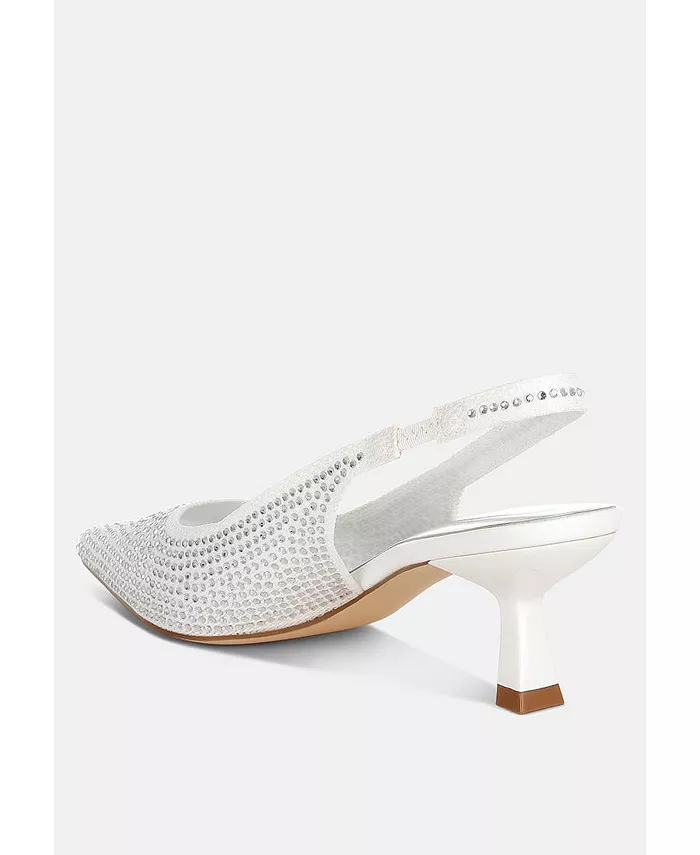 Женские босоножки Julep Flyknit с камнями и ремешком на щиколотке London Rag, белый — фото 2
