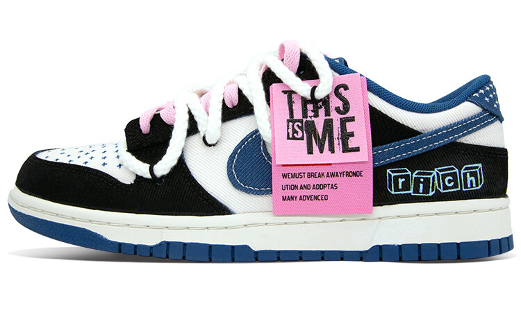

Кроссовки Nike Dunk Skateboarding Shoes Men Low-top Black/blue/pink, синий