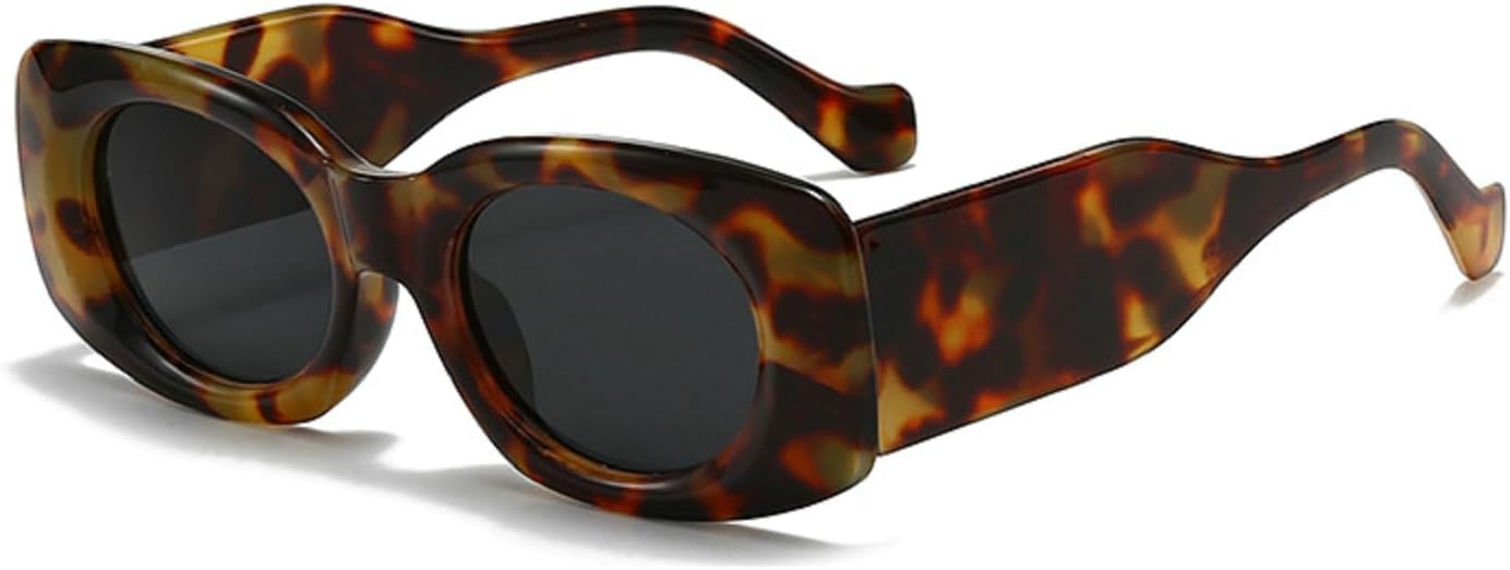 

Модные солнцезащитные очки для женщин и мужчин, овальной формы, в стиле ретро, ​​повседневные, стильные, для путешествий, солнцезащитные очки для женщин с защитой от УФ-излучения UV400 mincl, Leopard