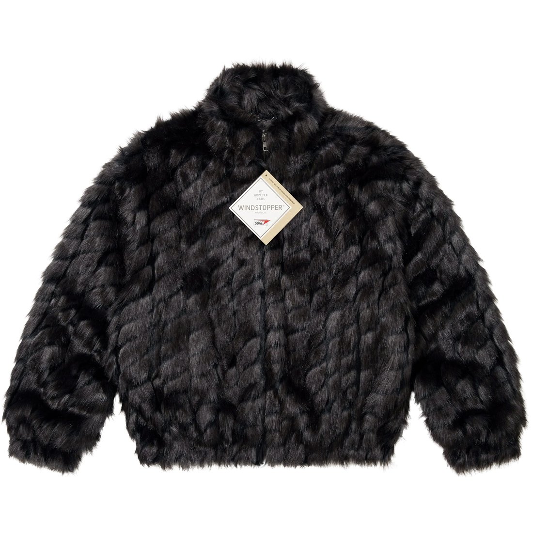 

Supreme Двухцветная ветрозащитная куртка с искусственным мехом, Black