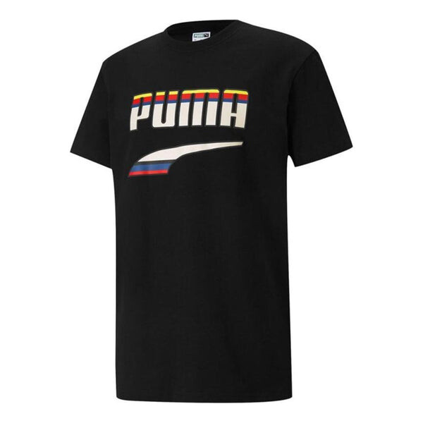 

Футболка printed round neck t-shirt 'black white' Puma, черный