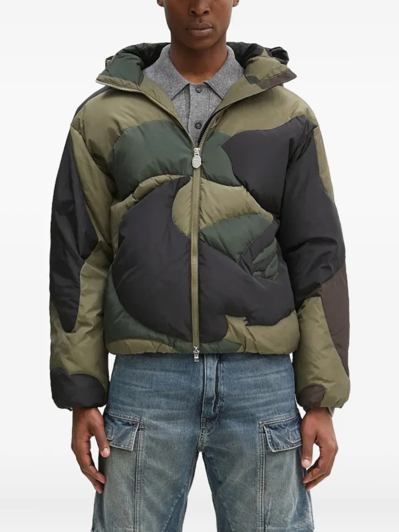 

A BATHING APE стеганая куртка с камуфляжным узором, зеленый