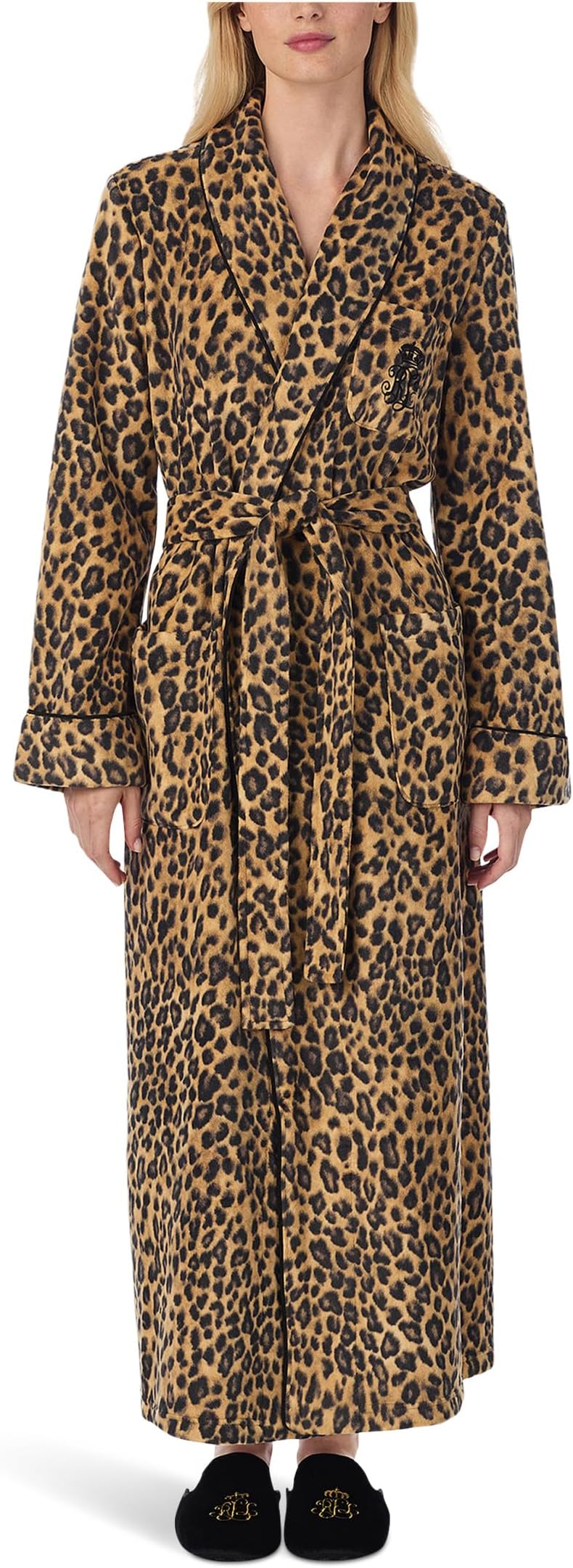 

Женский длинный халат с шалевым воротником Lauren Ralph Lauren, Leopard