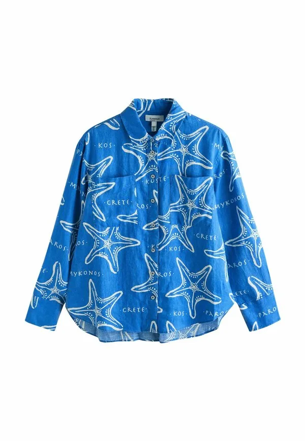 Блузка на пуговицах Next, Blue White Starfish Print