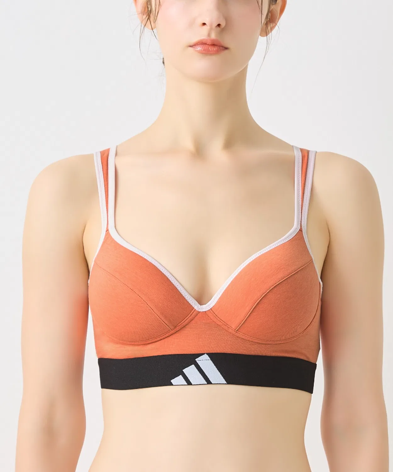 Спортивный бюстгальтер с молд-чашками, adidas, оранжевый
