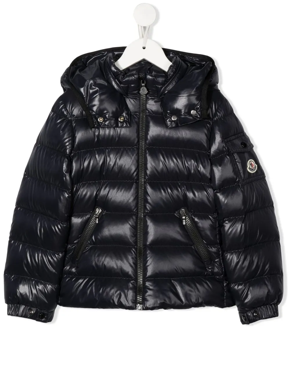 

Пуховик с капюшоном Moncler Enfant, синий