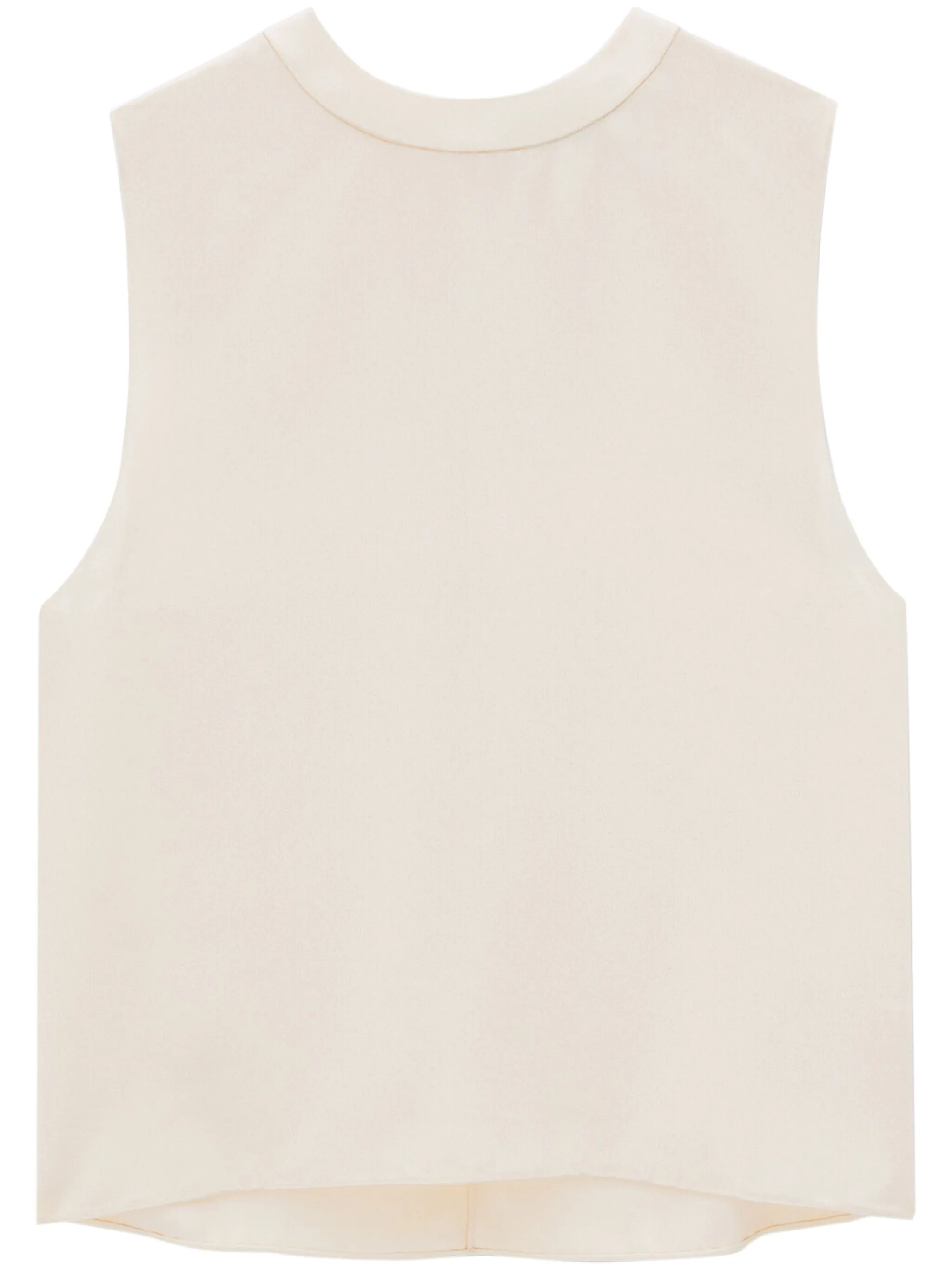 

Шелковый топ с круглым вырезом Saint Laurent, белый