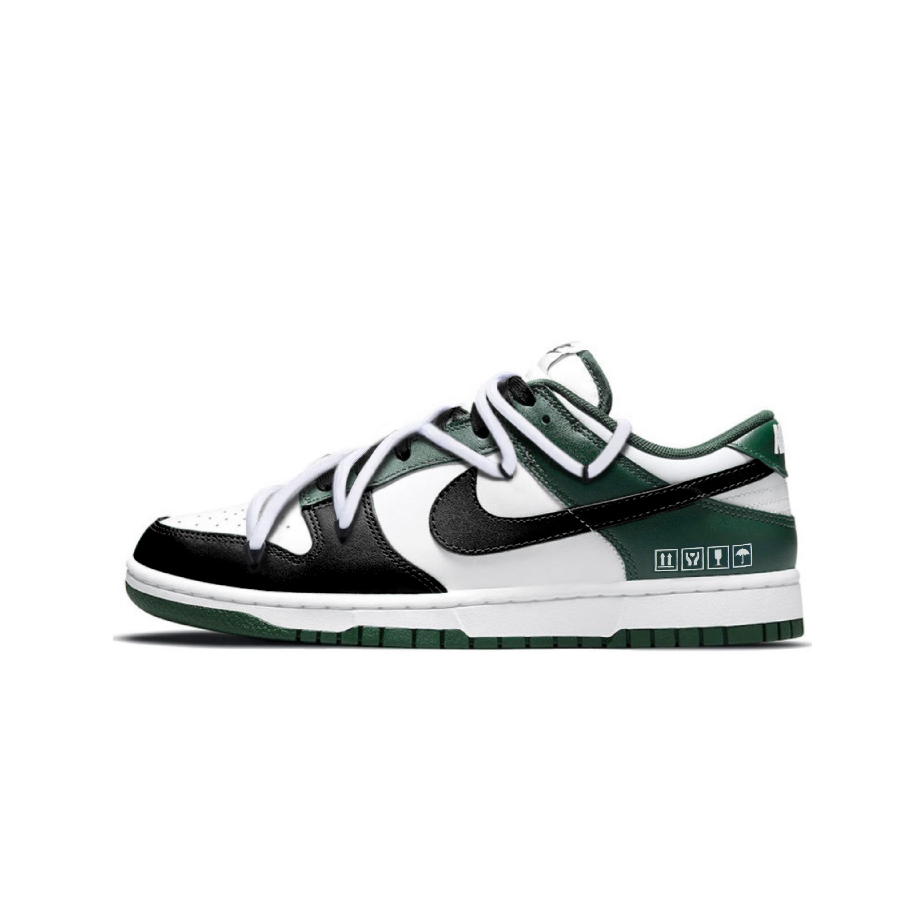 

Кроссовки Nike Dunk Skateboarding Shoes Unisex Low-top Aurora Black/Zero Metalic/Green Spark, зеленый