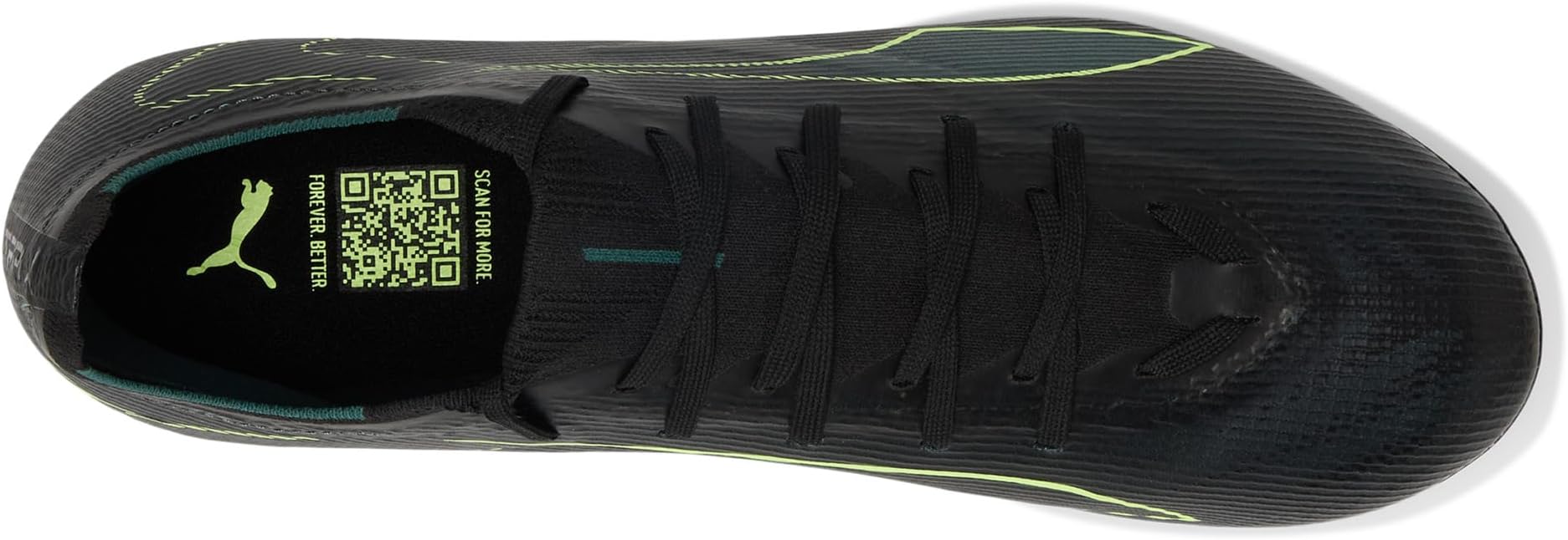 Кроссовки PUMA Ultra 6 Match Firm, Artificial Ground Soccer Cleats, цвет Black/Fizzy Light/Green Terrain — фото 2
