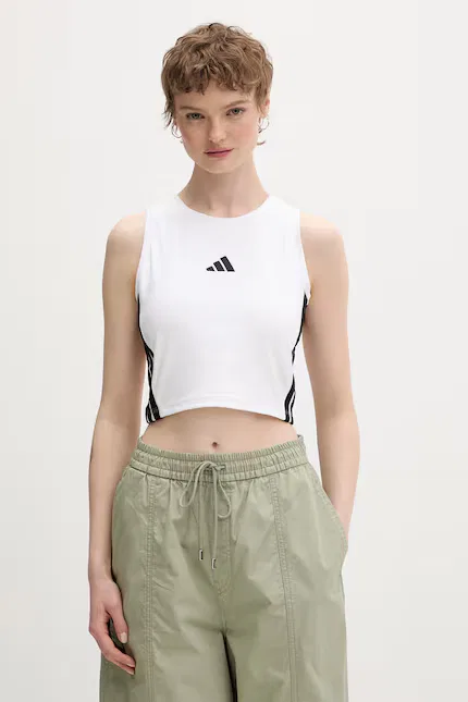 Топ без рукавов хлопковый Essentials Adidas, белый