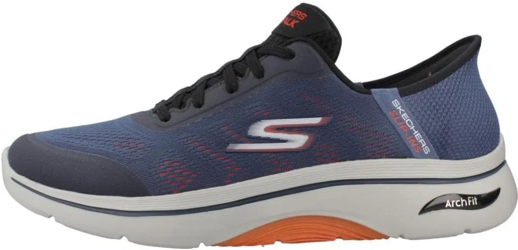 Мужские кроссовки Skechers Go Walk Arch Fit 2.0 Simplicity 2.5, синий/оранжевый — фото 2