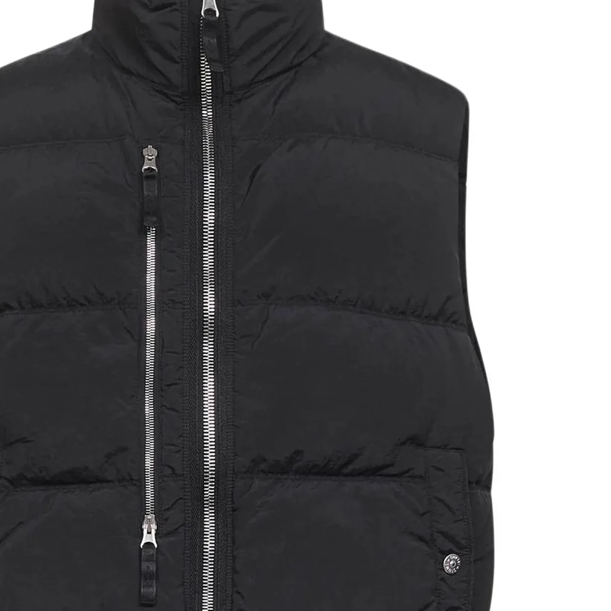 Утепленная безрукавка со стойкой STONE ISLAND, черный — фото 4