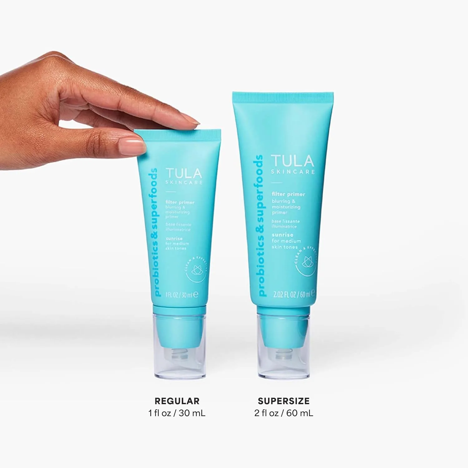 Праймер для лица TULA Skin Care Face Filter, выравнивающий тон кожи и уменьшающий покраснения, увлажняет и улучшает стойкость макияжа. 59,7 мл (1 шт.), Sunrise - Medium — фото 3