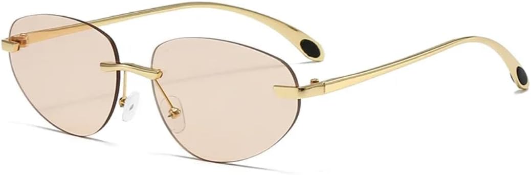 

Солнцезащитные очки с защитой UV400 | Овальные металлические легкие цветные линзы | для женщин и мужчин, для занятий спортом на открытом воздухе и вождения DSVIGF, Champagne