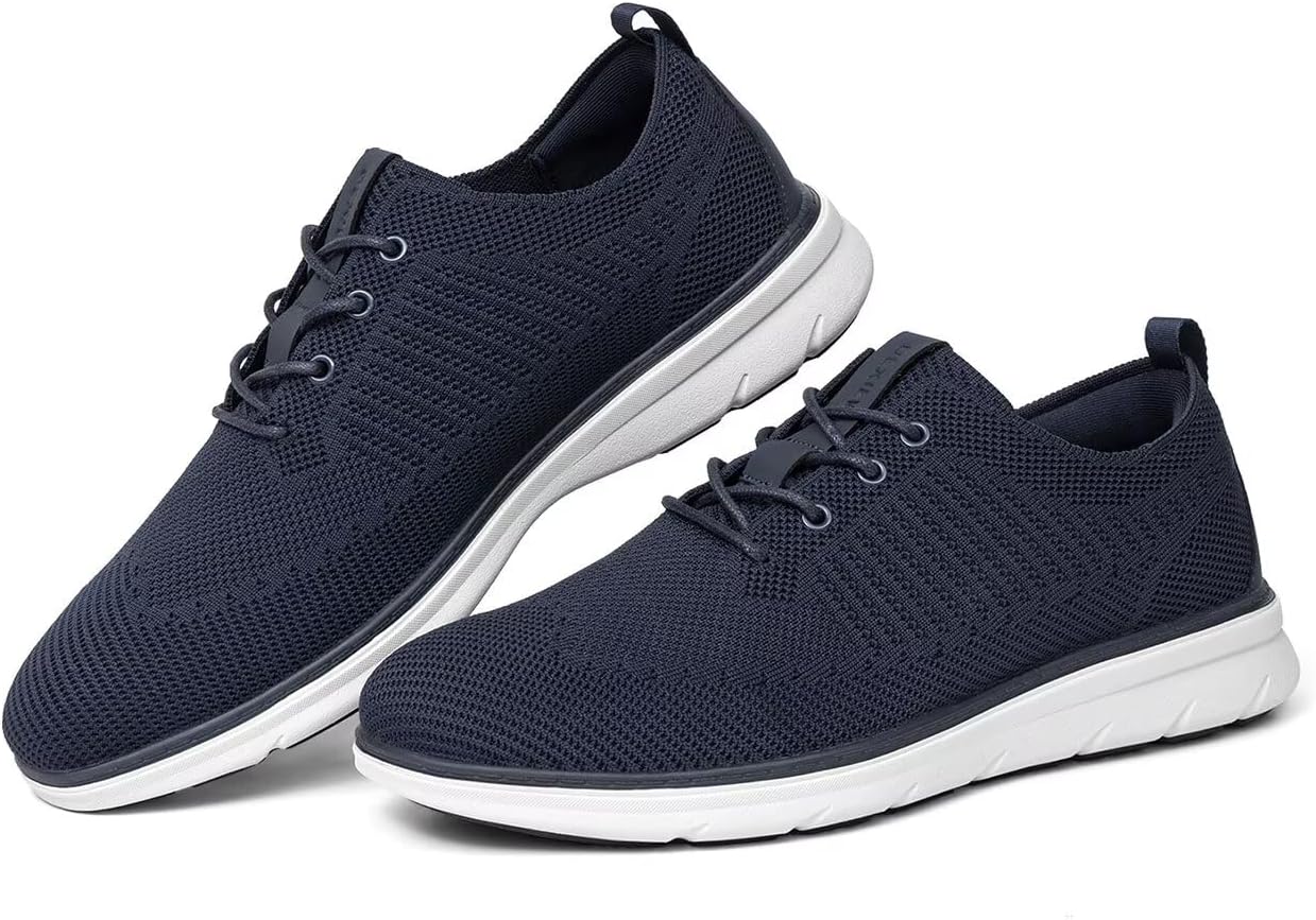 

Мужские туфли оксфорды для официального стиля, повседневная обувь для ходьбы, легкие сетчатые кроссовки для работы и бизнеса, теннисная обувь Dexjewu, темно-синий