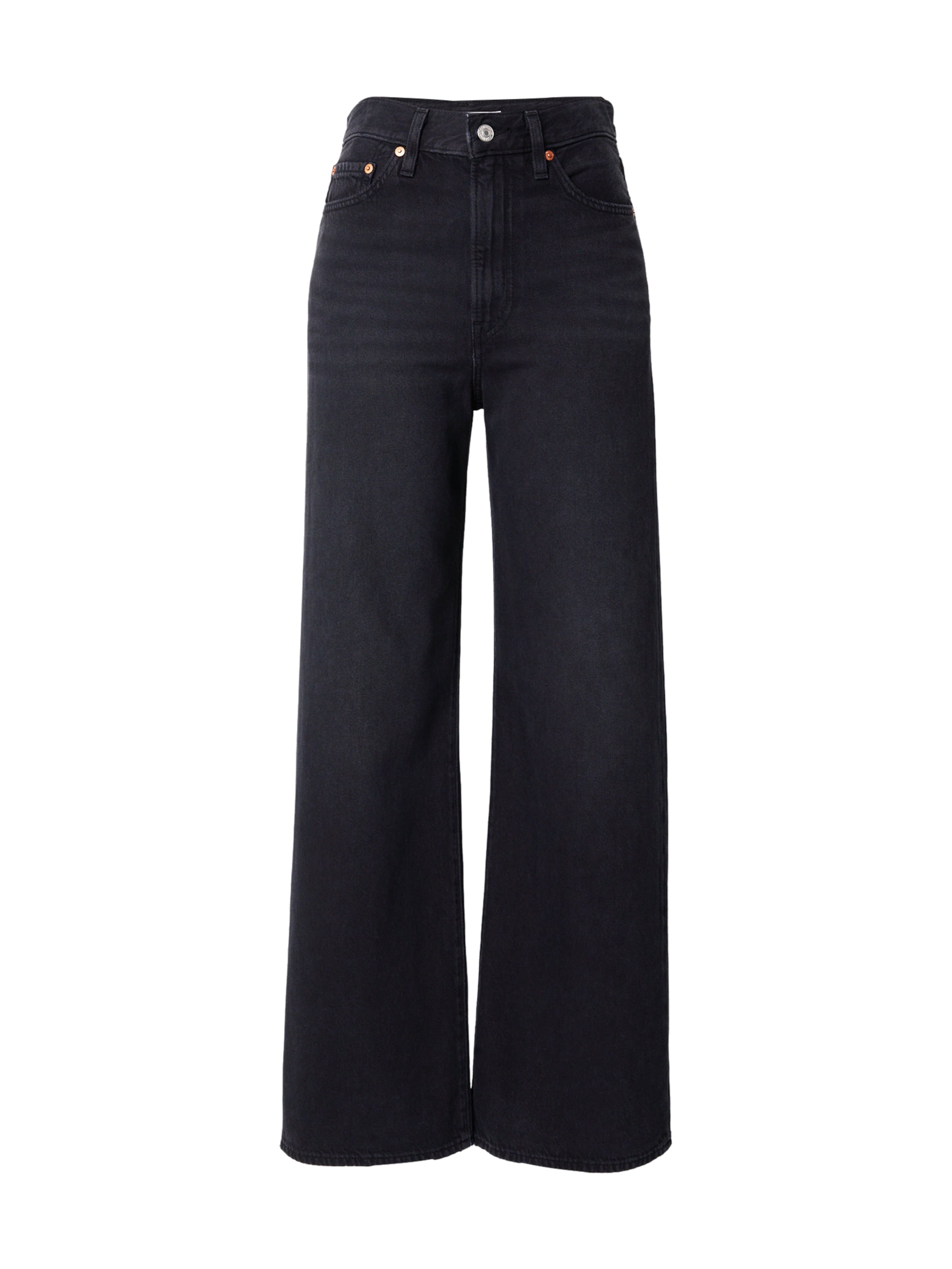 

LEVI'S Джинсы с широкими штанинами 'Ribcage Wide Leg Jeans' в черном дениме