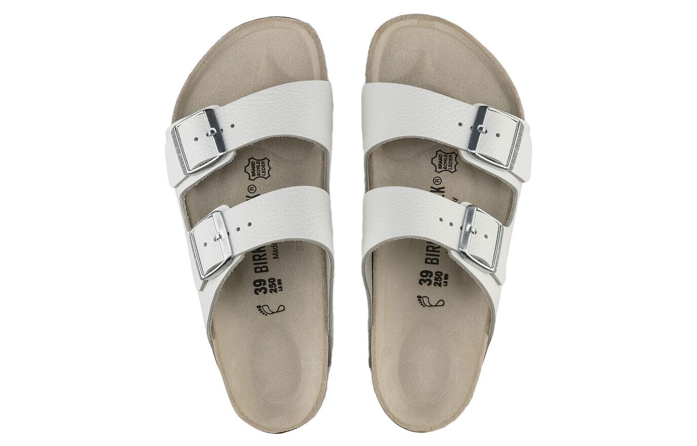 Сандалии Birkenstock Arizona Natural Leather унисекс, белый — фото 4