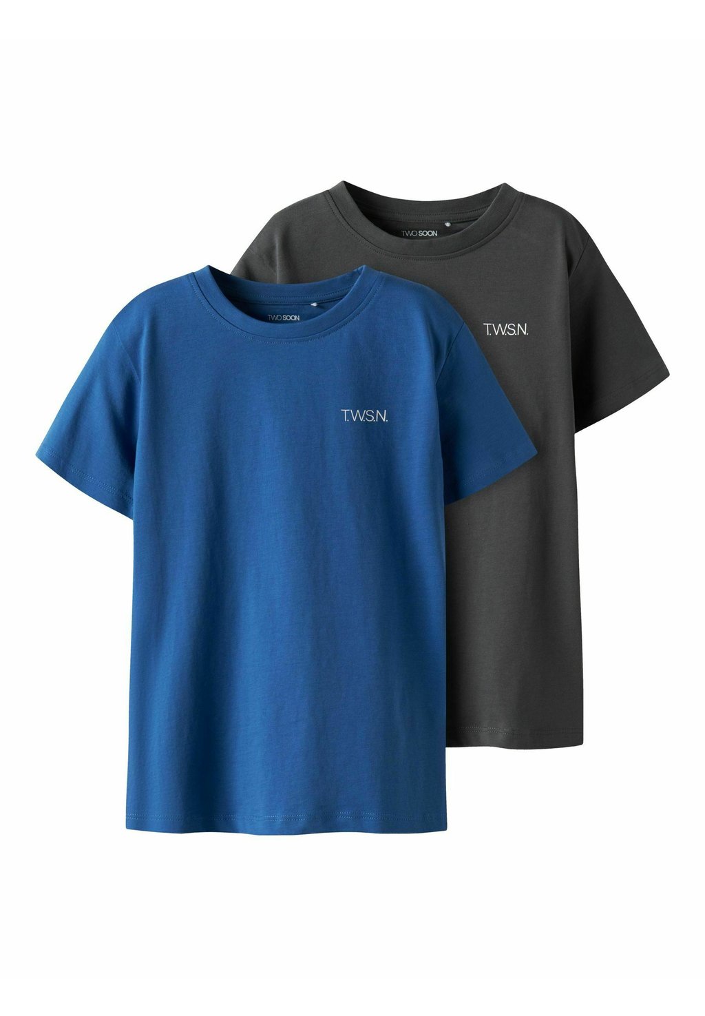 Базовая футболка T-SHIRT 2ER-PACK TWO SOON, темно-серый — фото 3