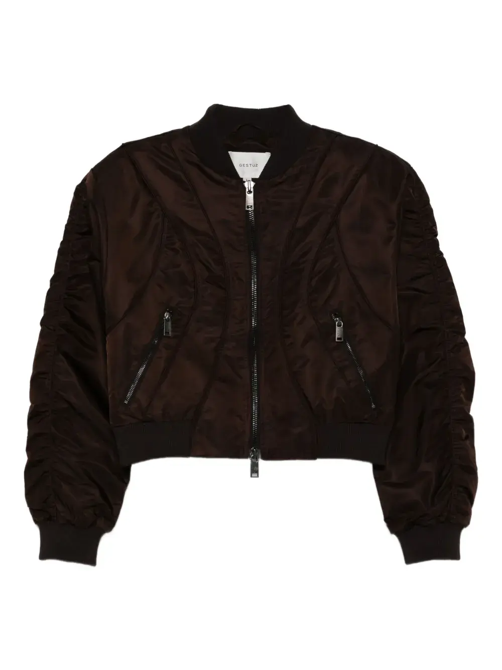 

Укороченный бомбер на молнии Gestuz, коричневый