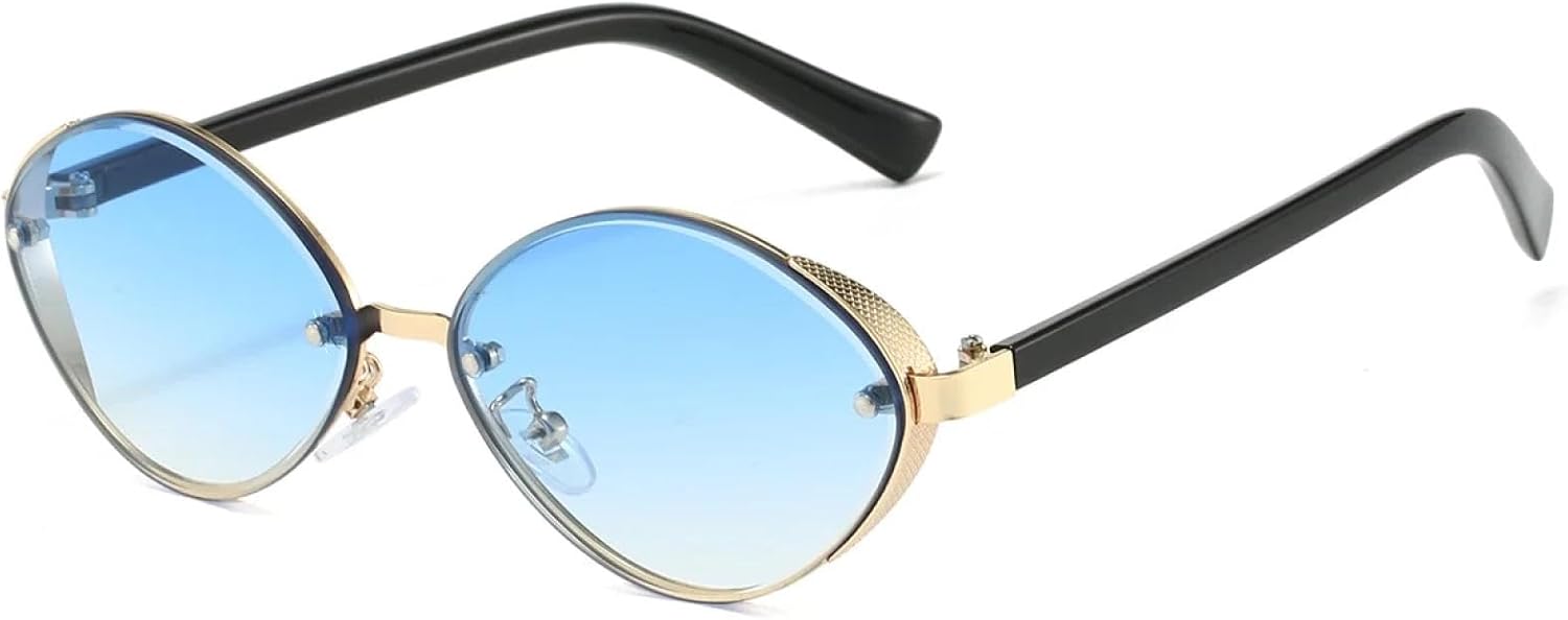 

Солнцезащитные очки с защитой от УФ-излучения UV400 | Мужские очки с градиентной металлической оправой | Линзы конфетных цветов для занятий спортом на открытом воздухе и вождения DSVIGF, Gold Gradient Blue