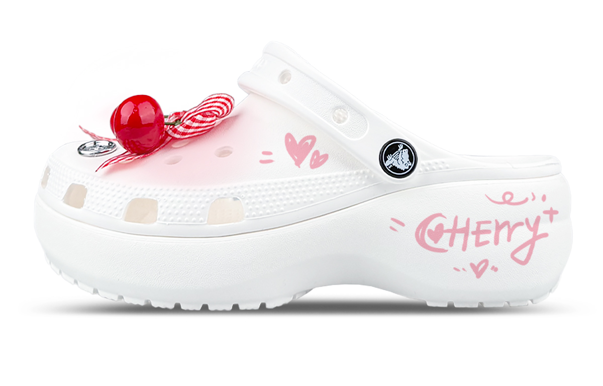 Crocs Классические женские белые сабо Naughty Cute в цветовой гамме Cake