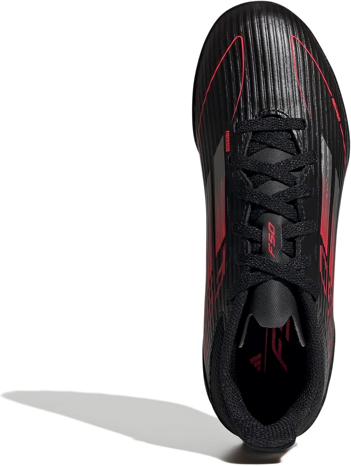 Детские кроссовки Adidas F50 League Turf (унисекс), черный/красный/ярко-красный — фото 2