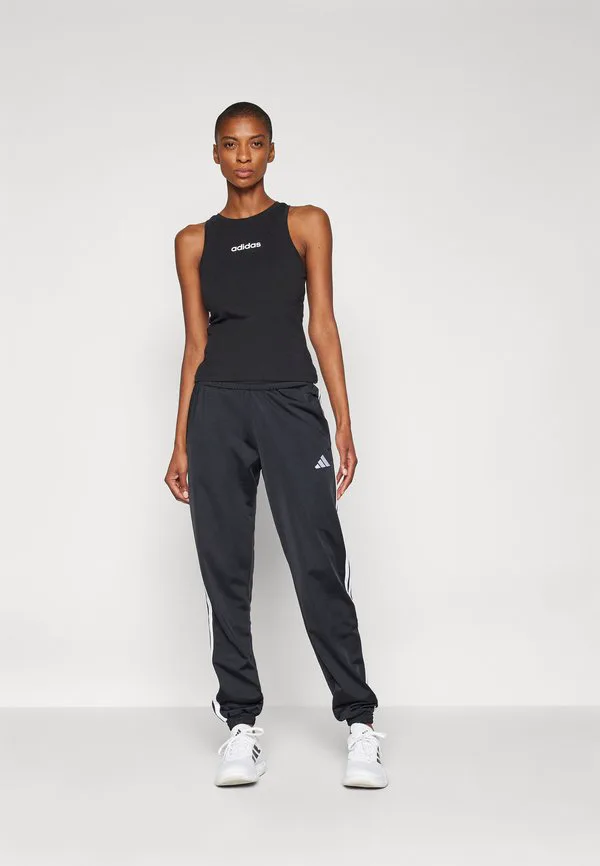 Спортивные штаны из трикотажа с тремя полосками Adidas Sportswear, Black/White — фото 2