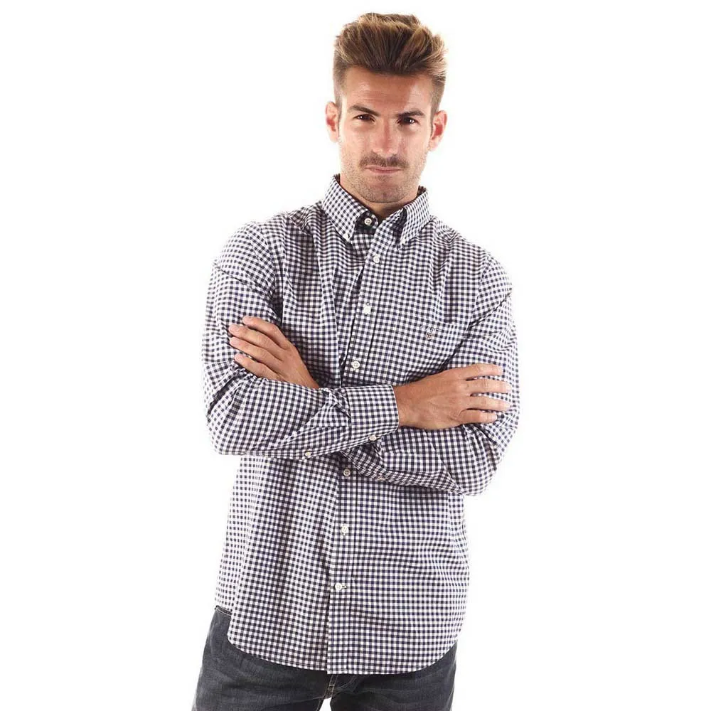 

Рубашка Gant Broadcloth Gingham, серый