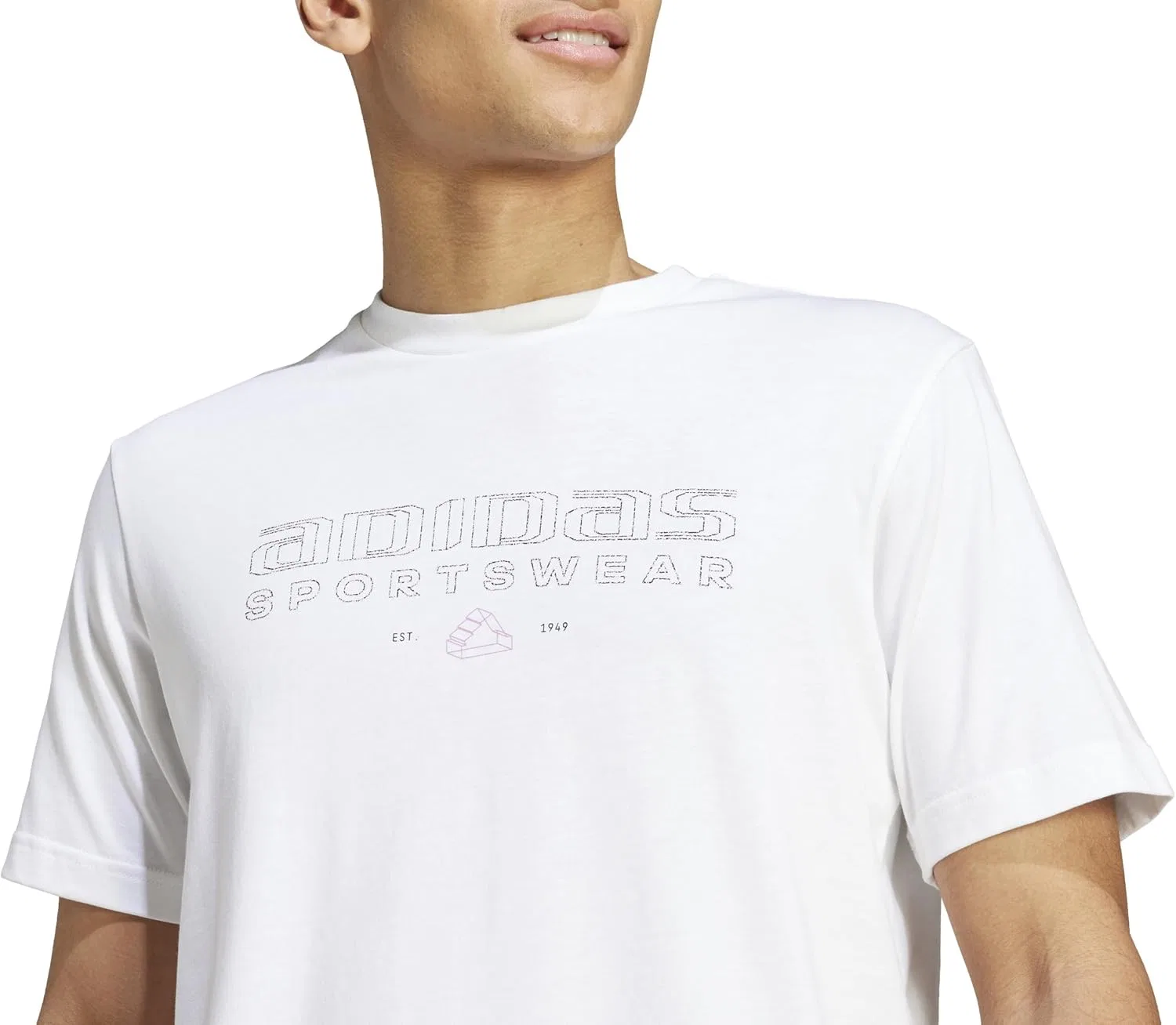 Футболка с коротким рукавом adidas Tech Linear Graphic Tee, белая — фото 3