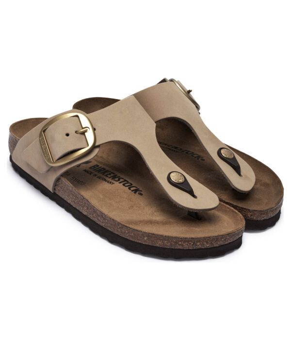 Кожаные пляжные тапочки gizeh Birkenstock, зеленый — фото 3