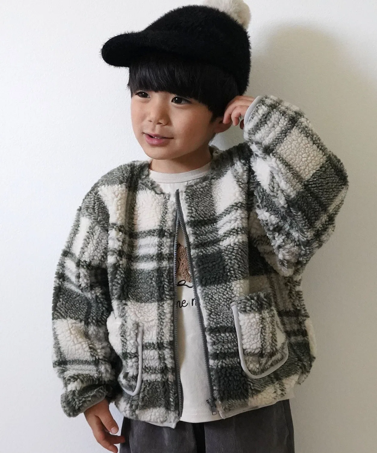 Детская куртка из искусственного меха SiShuNon Kids зелёная