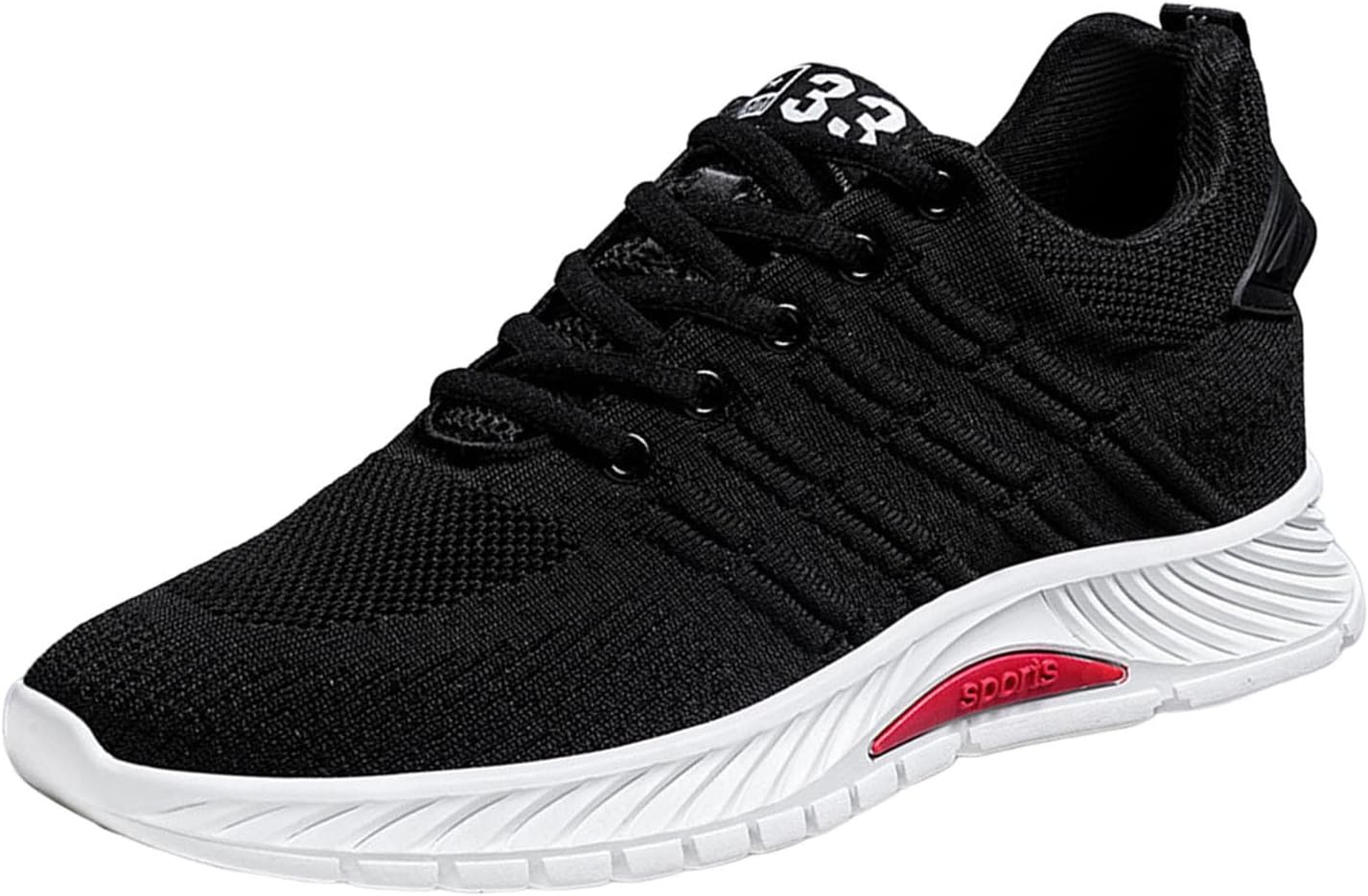 

Мужские лифтовые туфли, мужские повседневные сетчатые кроссовки, легкие дышащие спортивные туфли на шнуровке с скрытой подошвой для увеличения роста, низкие мужские носки-кроссовки Generic, черный