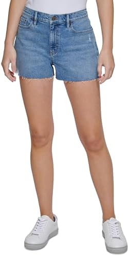 

Женские шорты Calvin Klein Jeans с высокой посадкой и эффектом потертости, Cologne
