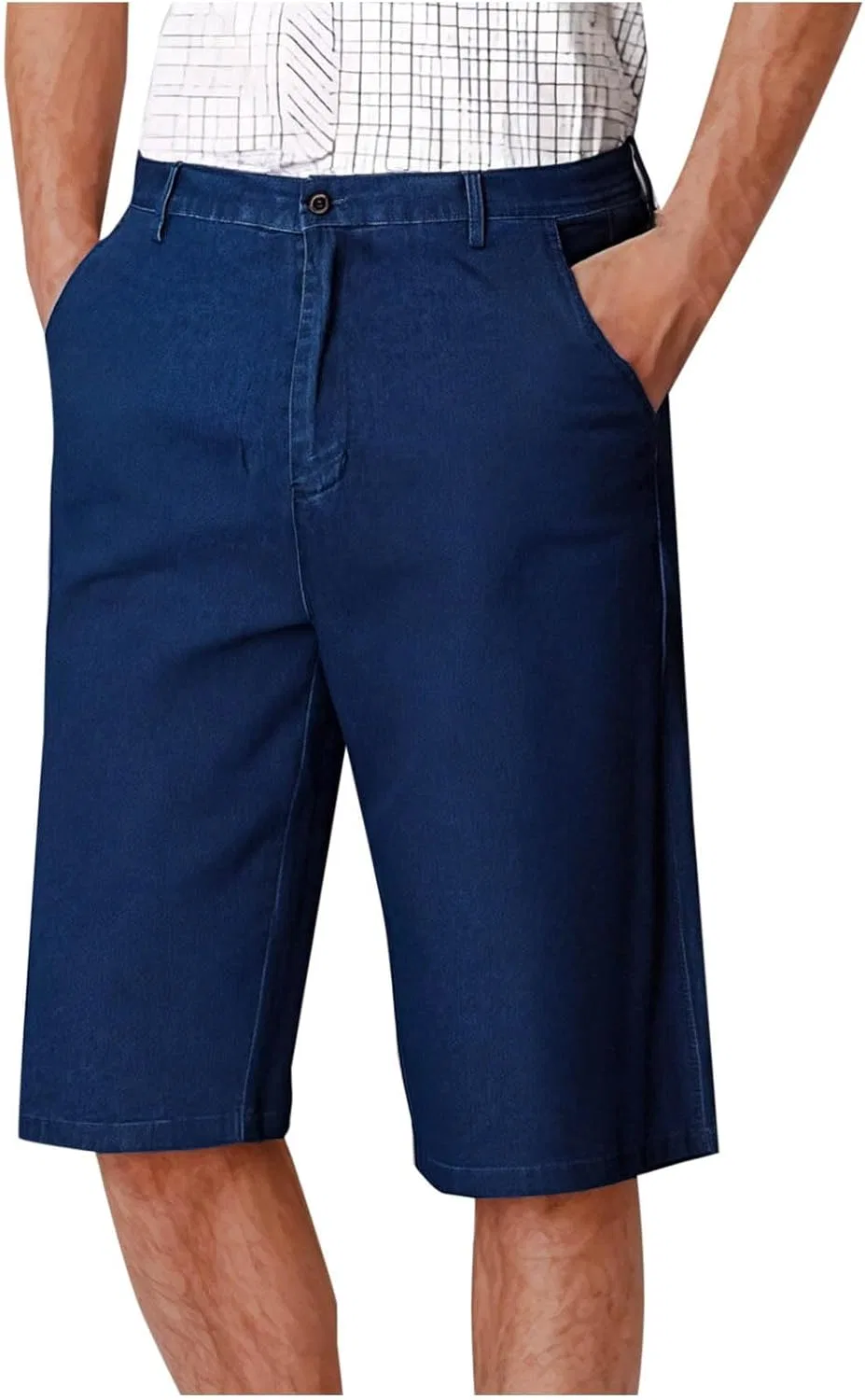 Джинсы прямые свободные Men's Capri Jeans, синие