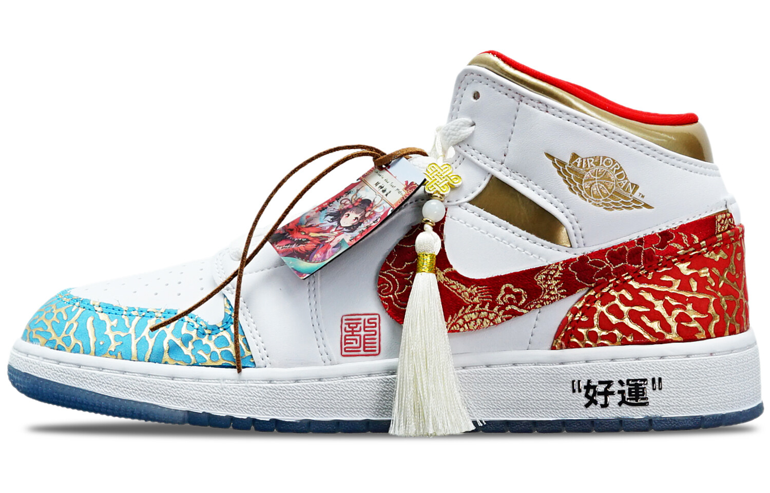 

Кроссовки Air JORDAN 1 Vintage Basketball Shoes Women's Mid-Top Red White/Blue
