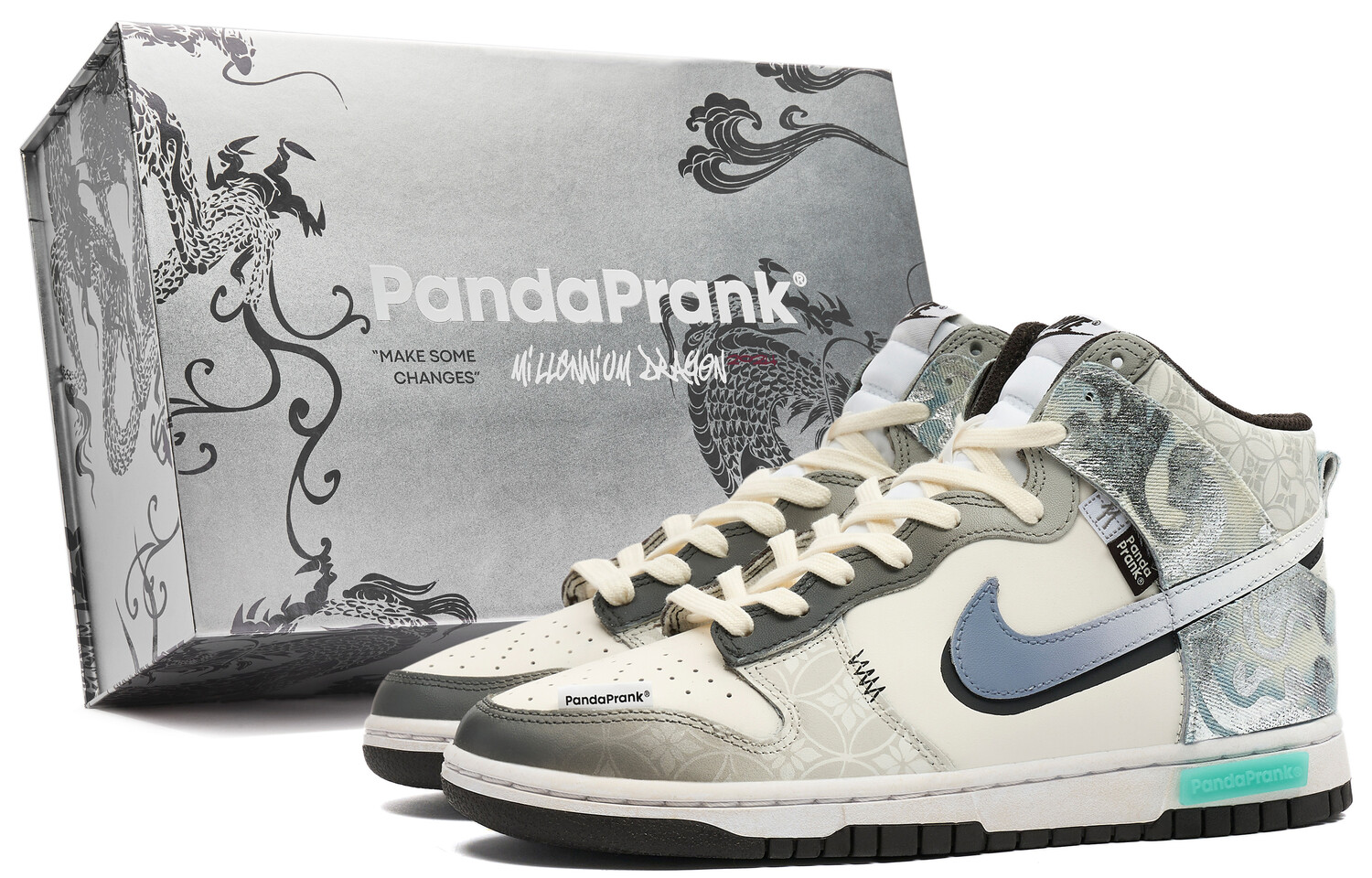 

Dunk Скейтборд Кроссовки Мужские Высокие Рис/Серый/Синий Nike