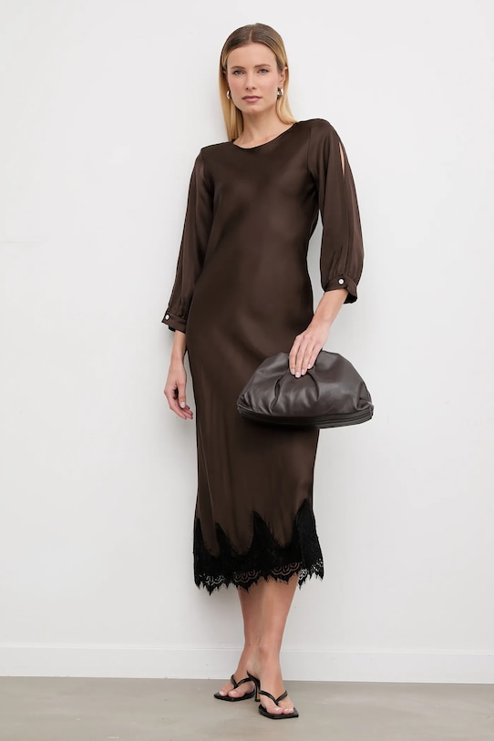 

Платье из вискозы Answear.LAB, коричневый